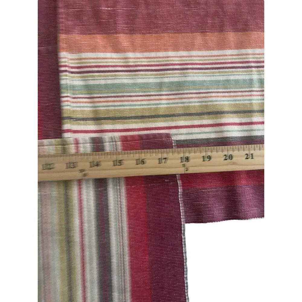 Sonoma Placemats Striped‎ Cotton Red Boho Rustic Western Rectangular Place Mats